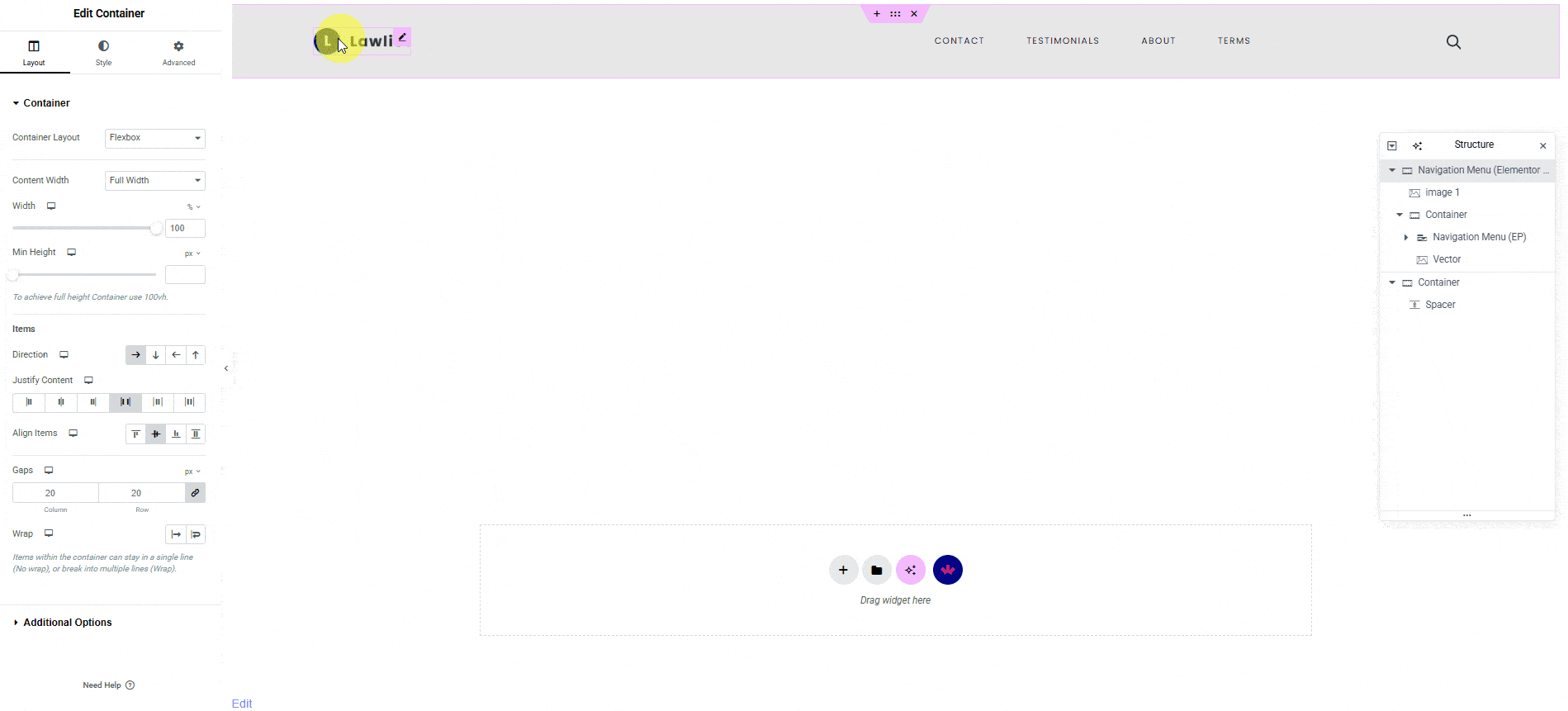 uichmey to tag meu elementor experimental demo